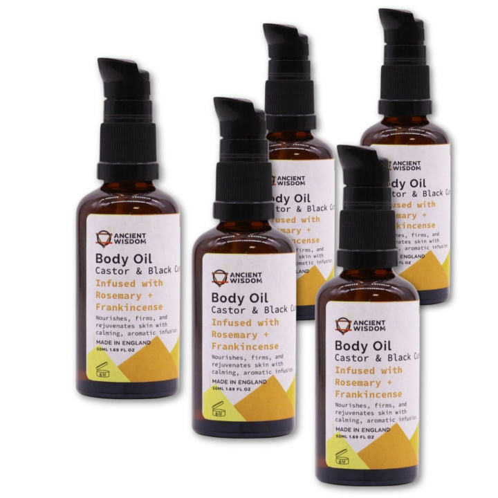 Ansikt & Kroppsolje Rosmarin & Frankincence ØKO 50ml x 5 stk i gruppen Hud & Kropp / Kropp / Body lotion & Olje hos Rawfoodshop Scandinavia AB (OBOUL03-SET5)