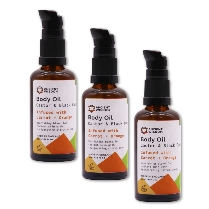 Ansikt & Kroppsolje Gulrot & Appelsin ØKO 50ml x 3 stk i gruppen Hud & Kropp / Kropp / Body lotion & Olje hos Rawfoodshop Scandinavia AB (OBOUL06-SET3)