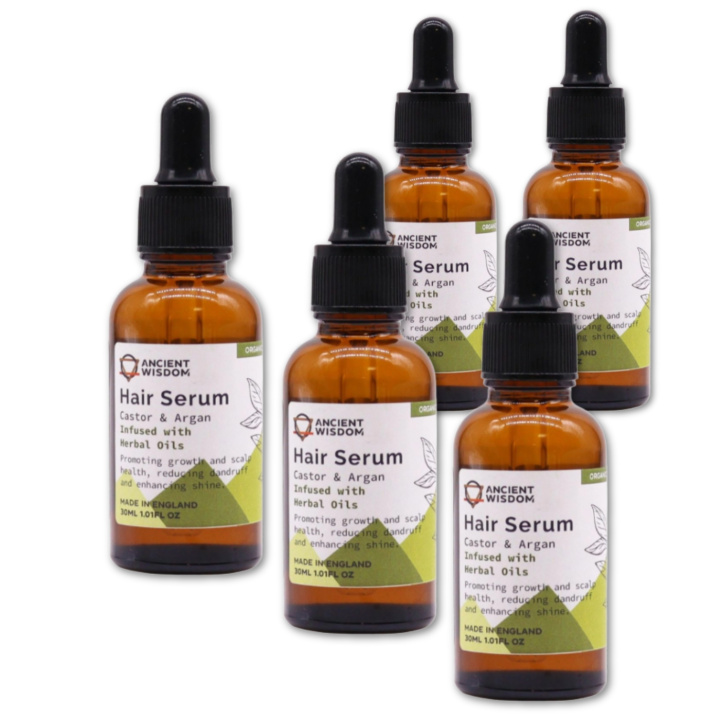 Hårserum Herbal ØKO 30ml x 5 flasker i gruppen Hud & Kropp / Hår / Serum & Olje hos Rawfoodshop Scandinavia AB (OHSUL04-SET5)