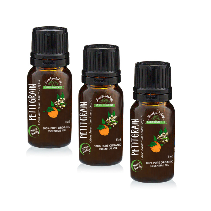 Petitgrain Eterisk Olje ØKO 10ml x 3 flasker i gruppen Hud & Kropp / Naturlig DIY / Essensielle oljer hos Rawfoodshop Scandinavia AB (ORGEOUL18-SET3)