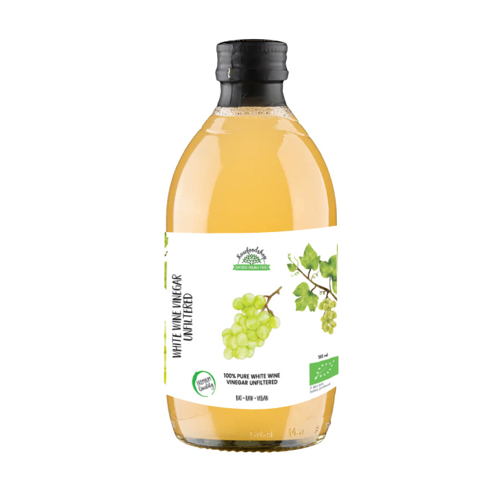 Hvitvinseddik Ufiltrert RAW ECO 500ml i gruppen Råvarer & Drikke / Spiskammer / Smaksetting / Eddik hos Rawfoodshop Scandinavia AB (PFBN6SY050006)