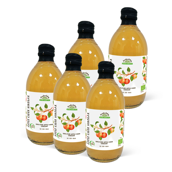Eplecidereddik Ufiltrert ØKO 500ml x 5 flasker i gruppen Råvarer & Drikke / Spiskammer / Smaksetting / Eddik hos Rawfoodshop Scandinavia AB (PFMN5SY050006-SET5)