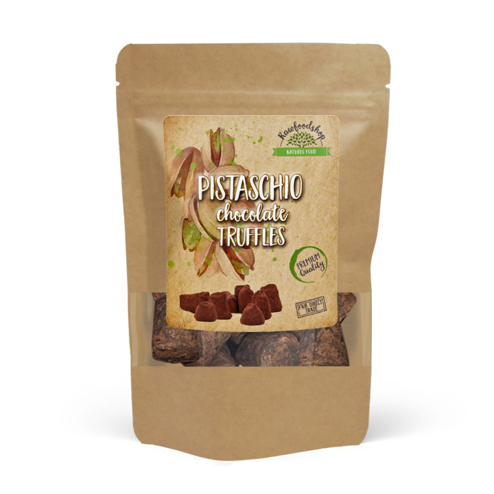 Sjokoladetrøffel Pistasj 100g i gruppen Råvarer & Drikke / Godteri og sjokolade / Sjokolade og bars hos Rawfoodshop Scandinavia AB (PIST-100)