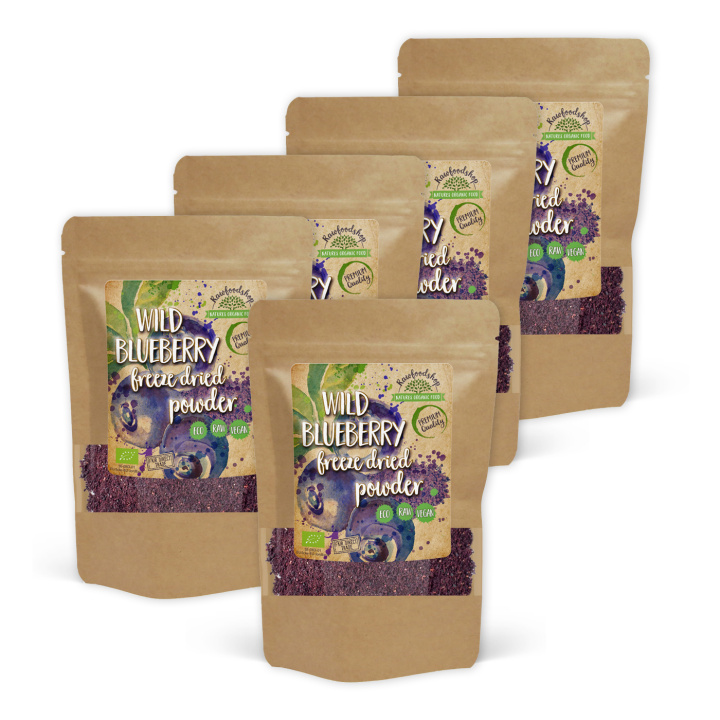 Blåbærpulver Vill Frysetørket ØKO 125g x 5 pakker i gruppen Råvarer & Drikke / Frukt og bær / Blåbær hos Rawfoodshop Scandinavia AB (PULFBLA-SET5)