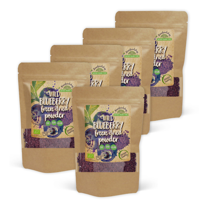 Blåbærpulver Vill Frysetørket ØKO 125g x 5 pakker i gruppen Råvarer & Drikke / Frukt og bær / Blåbær hos Rawfoodshop Scandinavia AB (PULFBLA-SET5)