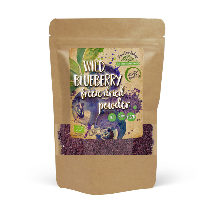 Blåbærpulver Vill Frysetørket ØKO 250g i gruppen Råvarer & Drikke / Frukt og bær / Blåbær hos Rawfoodshop Scandinavia AB (PULFBLA250)