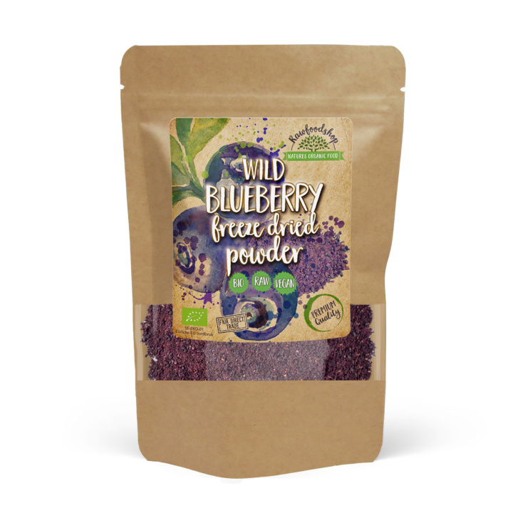 Blåbærpulver Vill Frysetørket ØKO 125g i gruppen Råvarer & Drikke / Frukt og bær / Blåbær hos Rawfoodshop Scandinavia AB (PULFBLA)