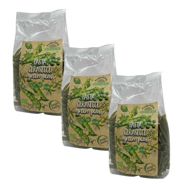 Pasta Grønne Erter Casarecce ØKO 250g x 3 pakker i gruppen Råvarer & Drikke / Spiskammer / Pasta og nudler hos Rawfoodshop Scandinavia AB (PVBCAS25018-SET3)