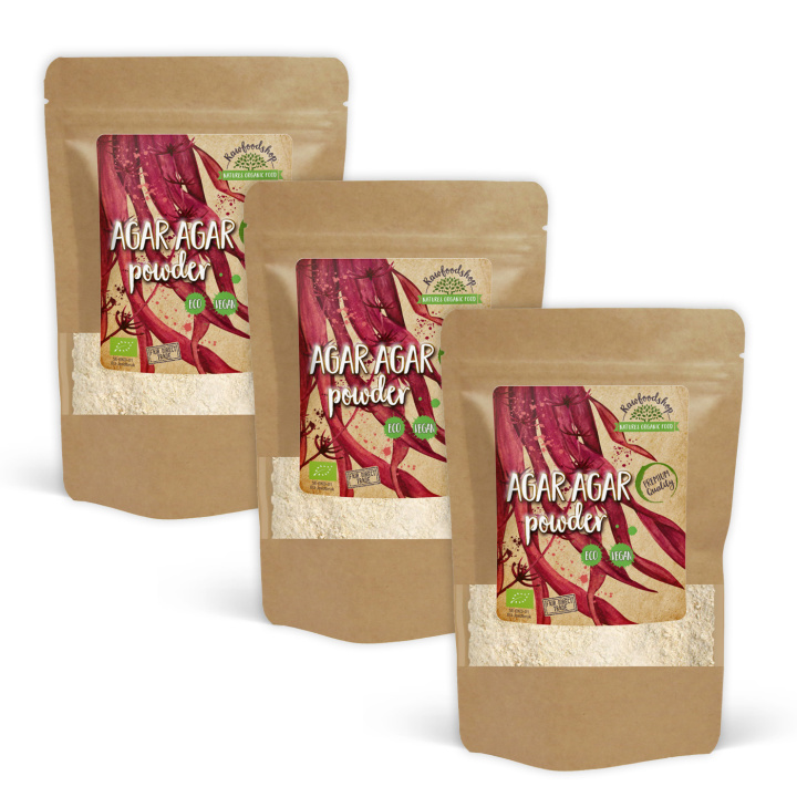 Agar Agar pulver ØKO 200g x 3 pakker i gruppen Råvarer & Drikke / Baking / Ingredienser Annet hos Rawfoodshop Scandinavia AB (RALG200006E-SET3)