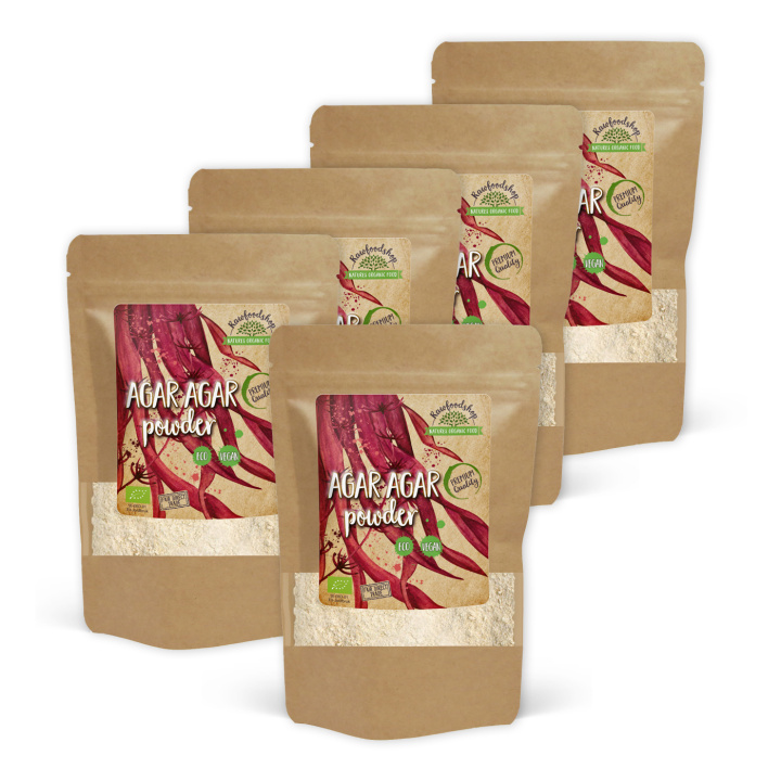 Agar Agar pulver ØKO 200g x 5 pakker i gruppen Råvarer & Drikke / Baking / Ingredienser Annet hos Rawfoodshop Scandinavia AB (RALG200006E-SET5)