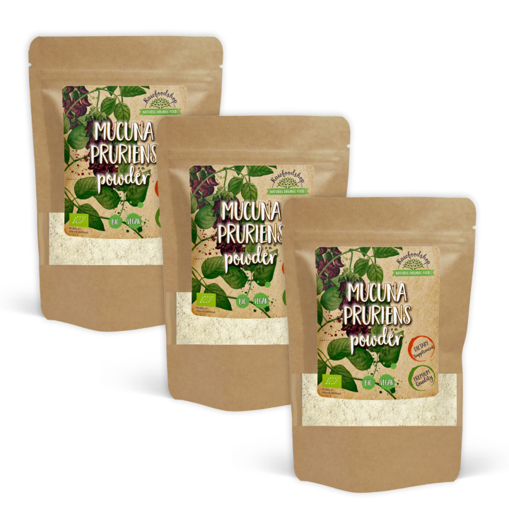 Mucuna Pruriens Pulver ØKO 125g x 3 pakker i gruppen Kosttilskudd / Urter & Planter / Urter hos Rawfoodshop Scandinavia AB (RAW00206-SET3)