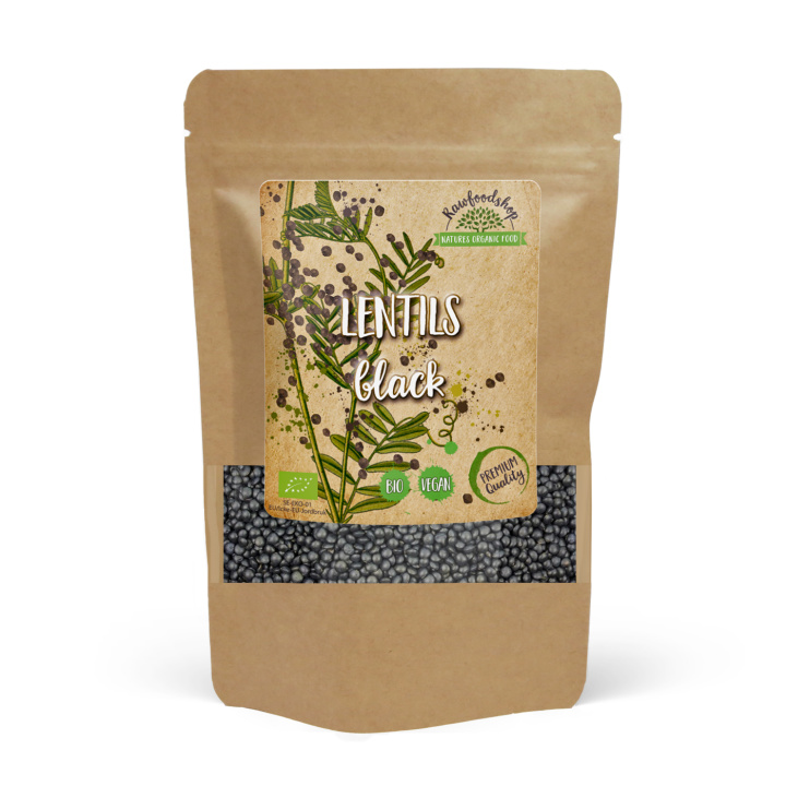 Linser Svarte ØKO 500g i gruppen Råvarer & Drikke / Spiskammer / Belgvekster hos Rawfoodshop Scandinavia AB (RAW0031)