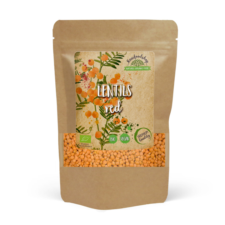 Linser Røde ØKO 500g i gruppen Råvarer & Drikke / Spiskammer / Belgvekster hos Rawfoodshop Scandinavia AB (RAW0032)