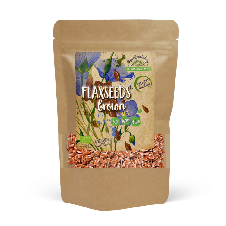 Linfrø Brune ØKO 500g i gruppen Råvarer & Drikke / Helsekost / Frø hos Rawfoodshop Scandinavia AB (RAW0482)