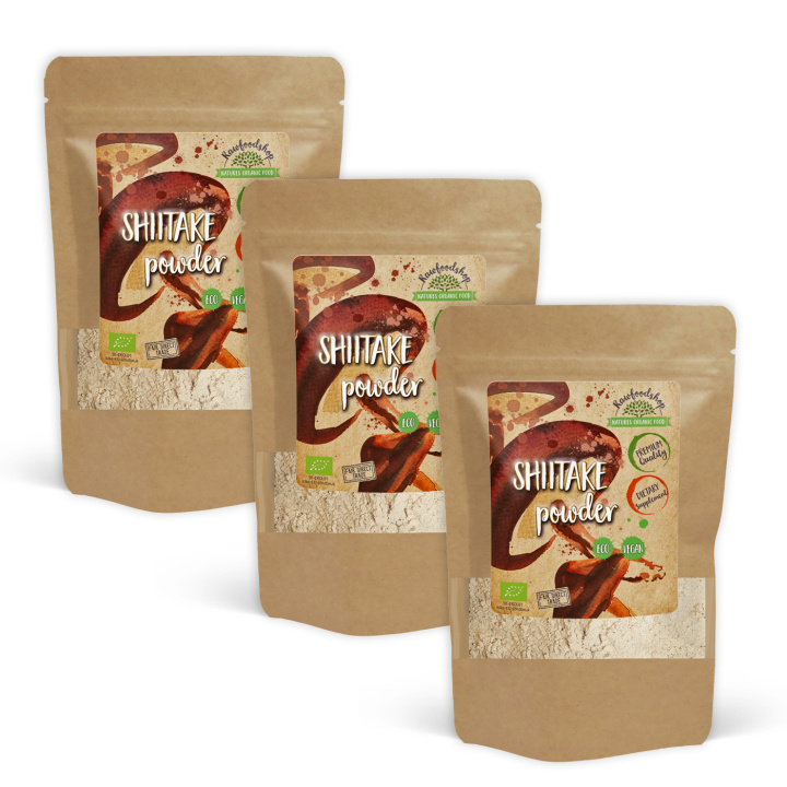 Shiitake Pulver ØKO 125g x 3 pakker i gruppen Kosttilskudd / Urter & Planter / Sopp hos Rawfoodshop Scandinavia AB (RAW56788758-SET3)