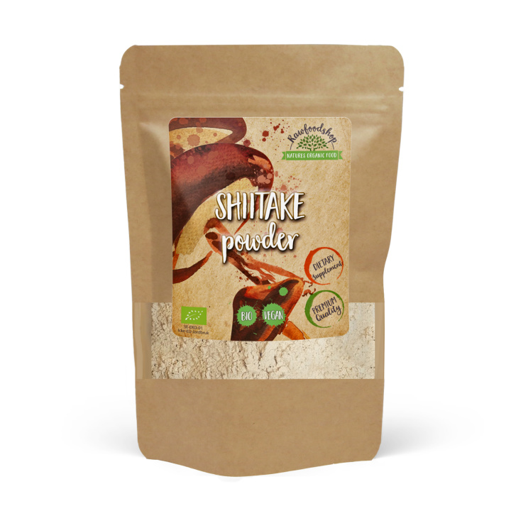 Shiitake Pulver ØKO 125g i gruppen Kosttilskudd / Urter & Planter / Sopp hos Rawfoodshop Scandinavia AB (RAW56788758)