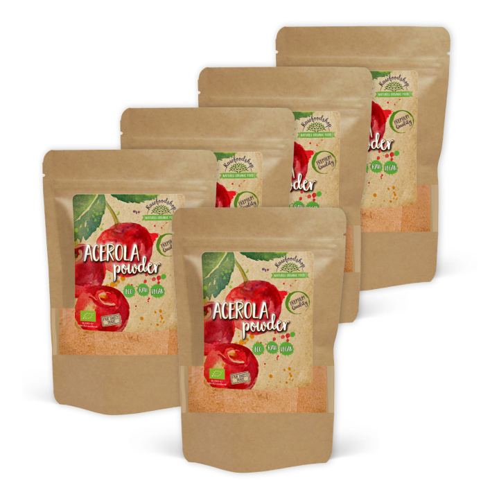Acerola pulver ØKO 125g x 5 pakker i gruppen Råvarer & Drikke / Frukt og bær / Fruktpulver hos Rawfoodshop Scandinavia AB (RAW930-SET5)