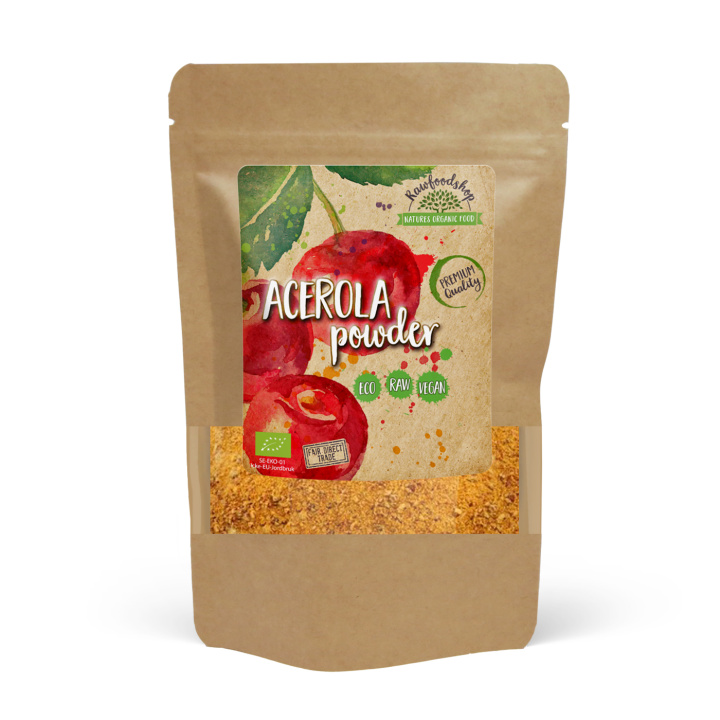 Acerola pulver ØKO 125g i gruppen Råvarer & Drikke / Frukt og bær / Fruktpulver hos Rawfoodshop Scandinavia AB (RAW930)
