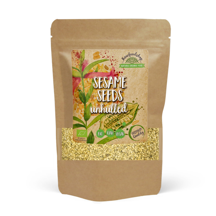 Sesamfrø uskallet ØKO 500g i gruppen Råvarer & Drikke / Helsekost / Frø hos Rawfoodshop Scandinavia AB (RAW9397)