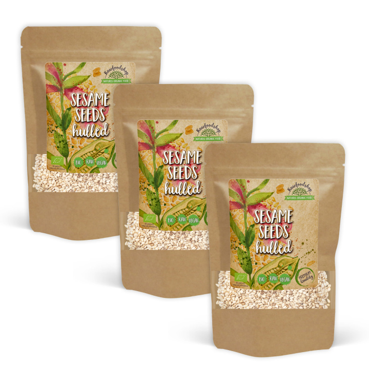 Sesamfrø skrelt ØKO 500g x 3 pakker i gruppen Råvarer & Drikke / Helsekost / Frø hos Rawfoodshop Scandinavia AB (RAWFRO005-SET3)
