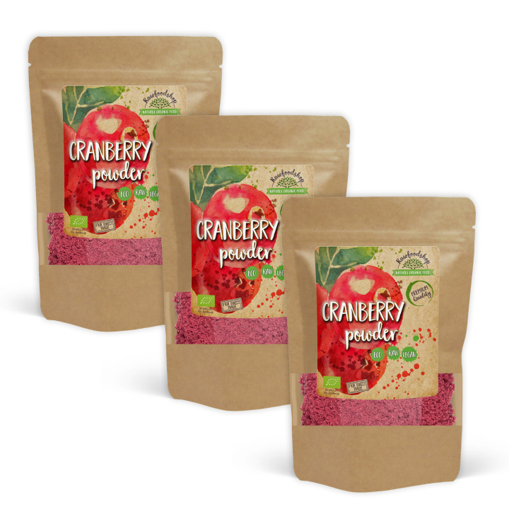 Tranebærpulver ØKO 250g x 3 pakker i gruppen Råvarer & Drikke / Frukt og bær / Fruktpulver hos Rawfoodshop Scandinavia AB (RAWFRU0011250-SET3)