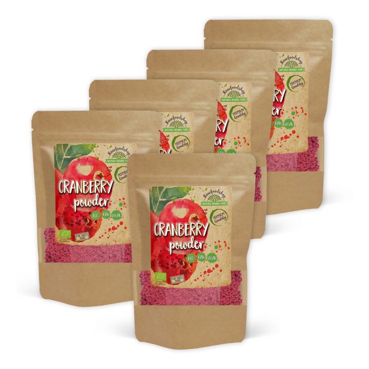Tranebærpulver ØKO 250g x 5 pakker i gruppen Råvarer & Drikke / Frukt og bær / Fruktpulver hos Rawfoodshop Scandinavia AB (RAWFRU0011250-SET5)