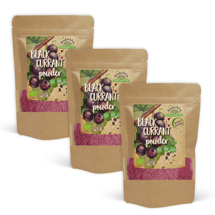 Svart Solbær Pulver ØKO 250g x 3 pakker i gruppen Råvarer & Drikke / Frukt og bær / Fruktpulver hos Rawfoodshop Scandinavia AB (RAWFRUP002250-SET3)