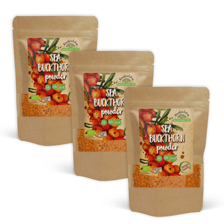 Havtornspulver ØKO 125g x 3 pakker i gruppen Råvarer & Drikke / Frukt og bær / Fruktpulver hos Rawfoodshop Scandinavia AB (RAWFRUP003-SET3)