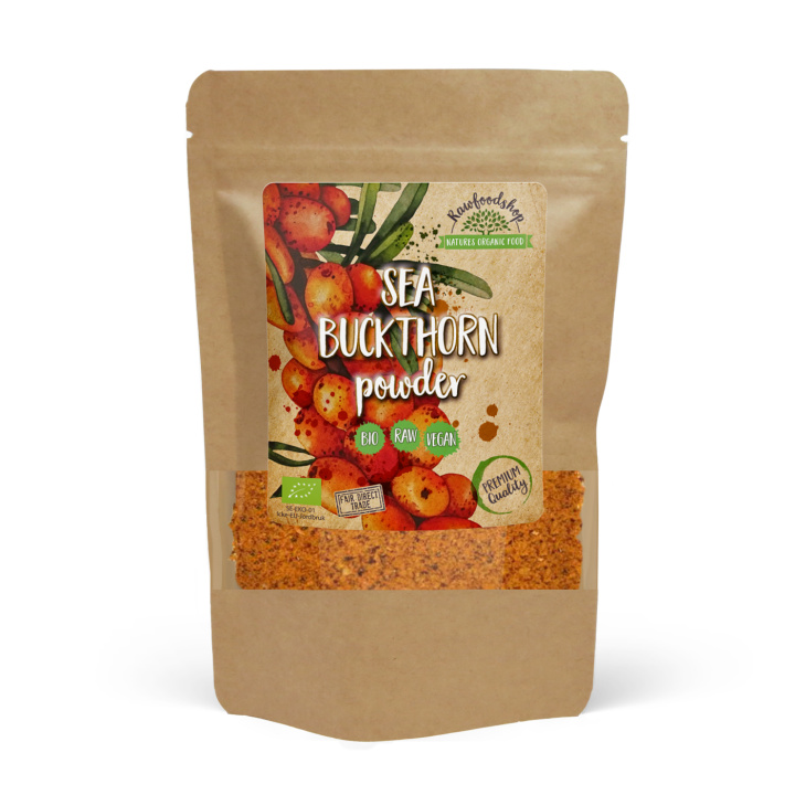 Havtornspulver ØKO 125g i gruppen Råvarer & Drikke / Frukt og bær / Fruktpulver hos Rawfoodshop Scandinavia AB (RAWFRUP003)