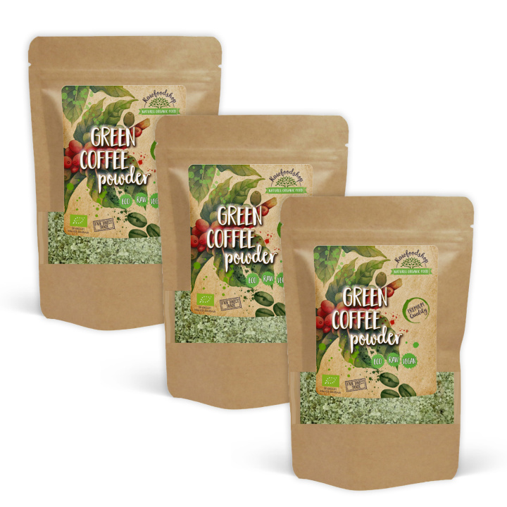 Grønt Kaffe Pulver ØKO 125g x 3 pakker i gruppen Råvarer & Drikke / Drikkevarer / Kaffe hos Rawfoodshop Scandinavia AB (RAWFRUP004-SET3)
