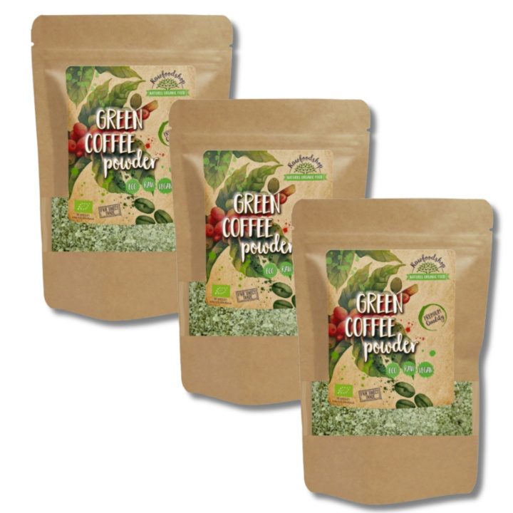 Grønt Kaffe Pulver ØKO 125g x 3 pakker i gruppen Råvarer & Drikke / Drikkevarer / Kaffe hos Rawfoodshop Scandinavia AB (RAWFRUP004250-SET3)