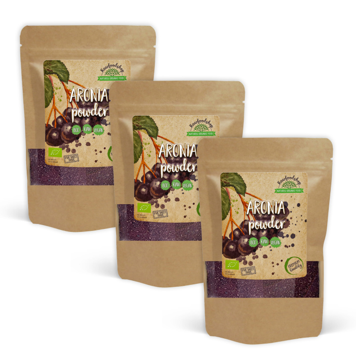 Aronia Pulver ØKO 125g x 3 pakker i gruppen Råvarer & Drikke / Frukt og bær / Fruktpulver hos Rawfoodshop Scandinavia AB (RAWFRUP007-SET3)