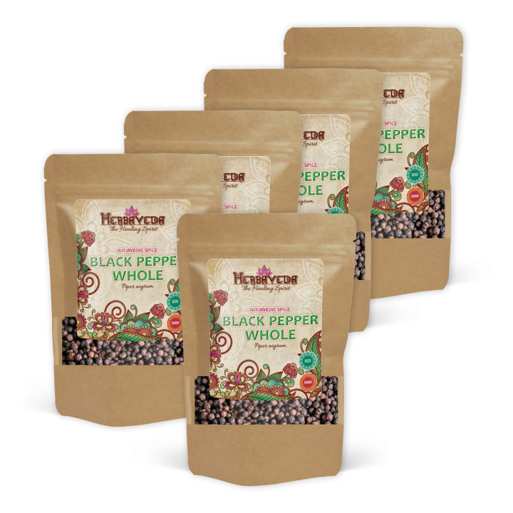 Svart pepper Hel ØKO 50g x 5 pakker i gruppen OUTLET 20-80% / / Pakkeprodukter 50% hos Rawfoodshop Scandinavia AB (RAWKRY003-SET5)