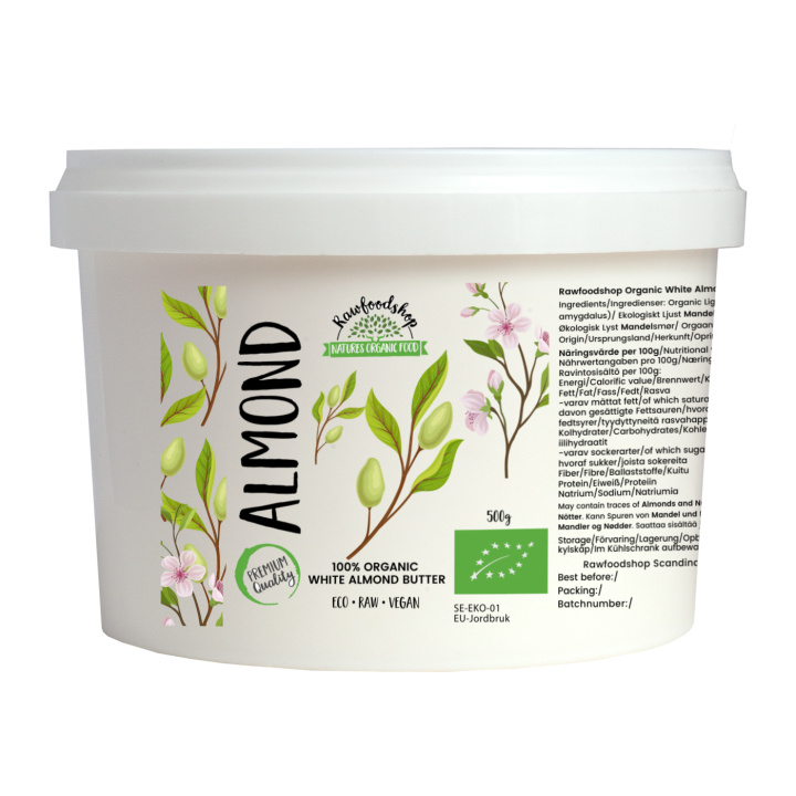 Mandelsmør Lyst RAW ØKO 500g i gruppen Råvarer & Drikke / Nøtter / Nøttesmør hos Rawfoodshop Scandinavia AB (RAWMAND654671500)