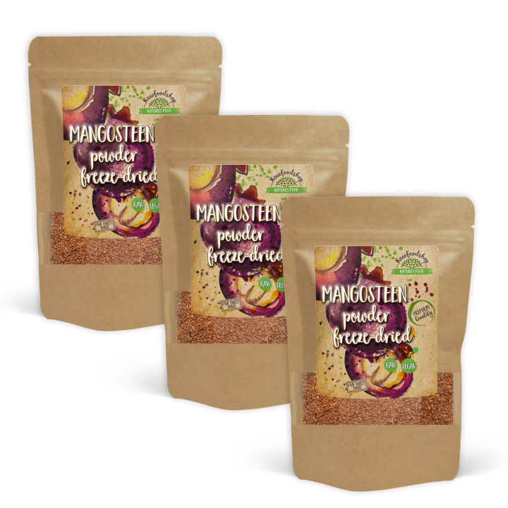Mangostanpulver Frysetørket 125g x 3 pakker i gruppen Råvarer & Drikke / Frukt og bær / Fruktpulver hos Rawfoodshop Scandinavia AB (RAWPFRUP003VILD-SET3)