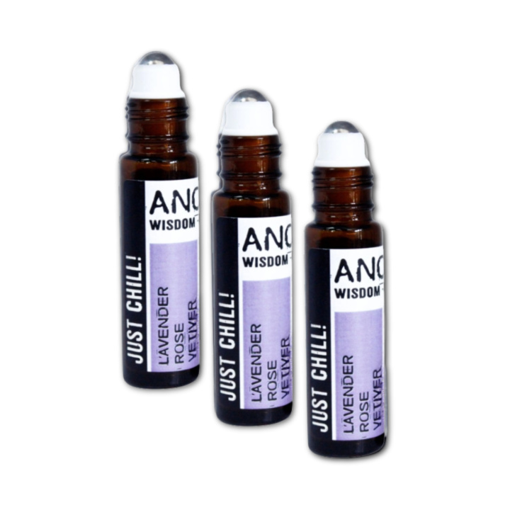Just Chill Essential Oil Blend Roll On 10ml x 3 flasker i gruppen Hud & Kropp / Kropp / Parfyme hos Rawfoodshop Scandinavia AB (REBIUL-07-SET3)