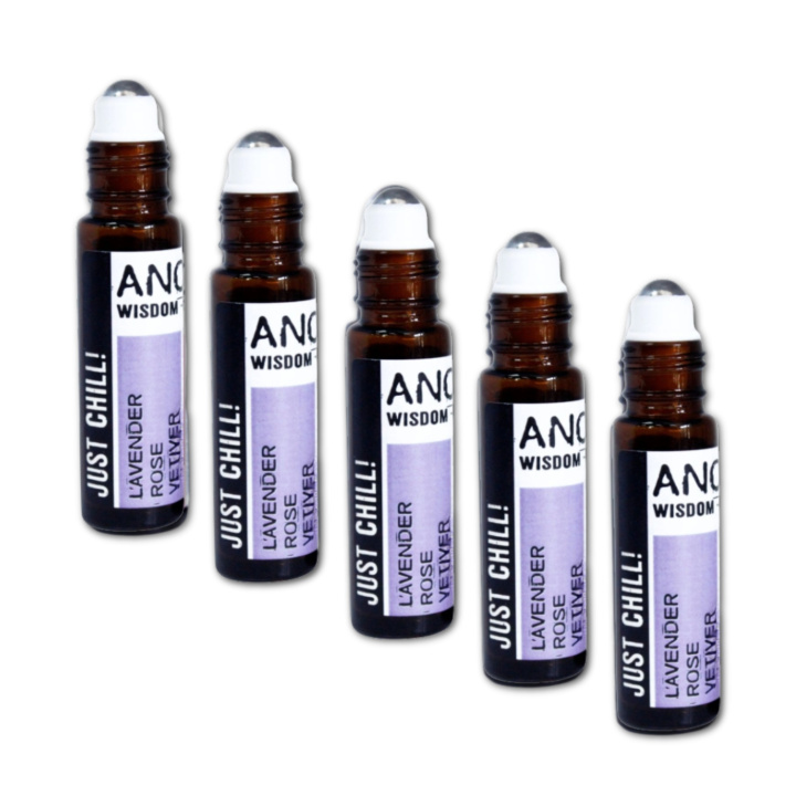 Just Chill Essential Oil Blend Roll On 10ml x 5 flasker i gruppen Hud & Kropp / Kropp / Parfyme hos Rawfoodshop Scandinavia AB (REBIUL-07-SET5)