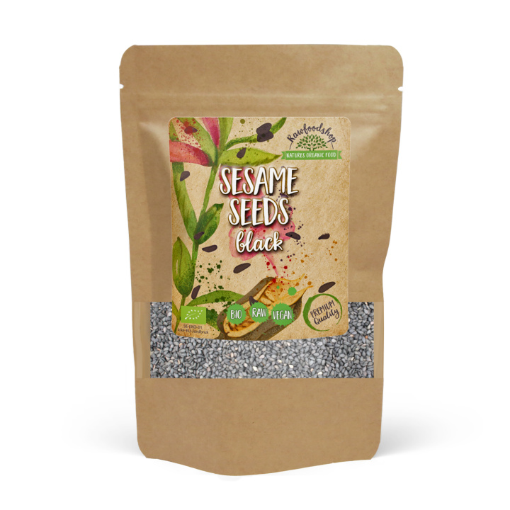 Sesamfrø Svarte ØKO 100g i gruppen Råvarer & Drikke / Helsekost / Frø hos Rawfoodshop Scandinavia AB (RFRO100588E)