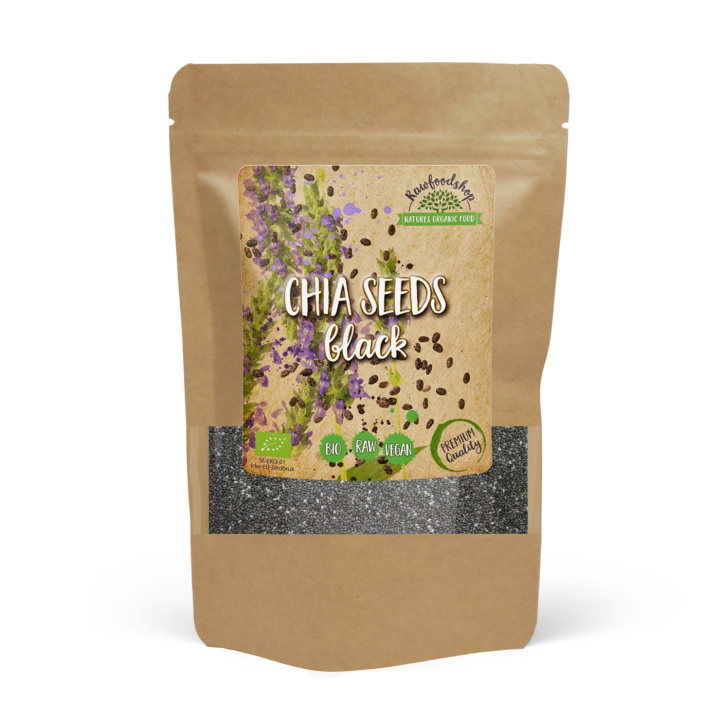 Chiafrø Sorte ØKO 500g i gruppen Råvarer & Drikke / Helsekost / Frø hos Rawfoodshop Scandinavia AB (RFRO500060E)