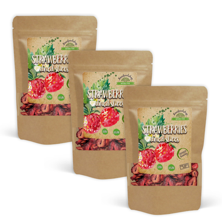 Jordbær Skiver 100g x 3 pakker i gruppen Råvarer & Drikke / Frukt og bær / Jordbær hos Rawfoodshop Scandinavia AB (RFRU100494E-SET3)