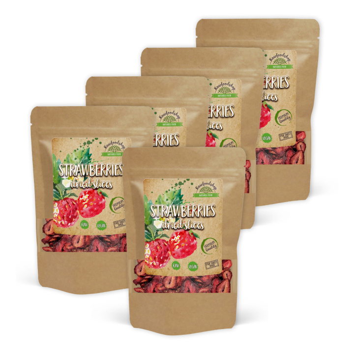 Jordbær Skiver 100g x 5 pakker i gruppen Råvarer & Drikke / Frukt og bær / Jordbær hos Rawfoodshop Scandinavia AB (RFRU100494E-SET5)