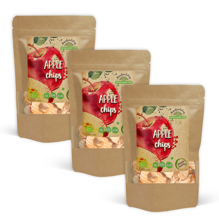 Eple Chips RAW ØKO 200g x 3 pakker i gruppen Råvarer & Drikke / Frukt og bær / Eple hos Rawfoodshop Scandinavia AB (RFRU200636E-SET3)
