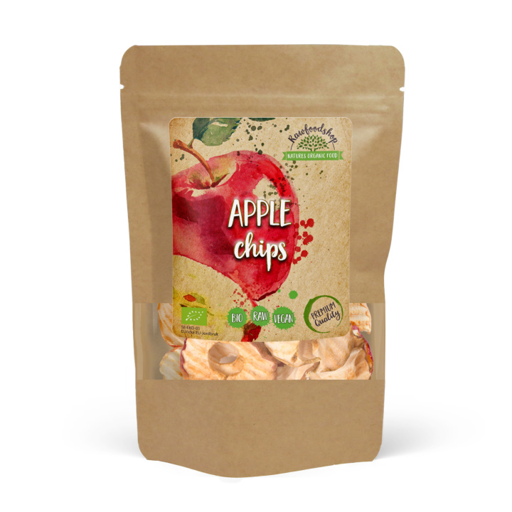 Eple Chips RAW ØKO 200g i gruppen Råvarer & Drikke / Frukt og bær / Eple hos Rawfoodshop Scandinavia AB (RFRU200636E)