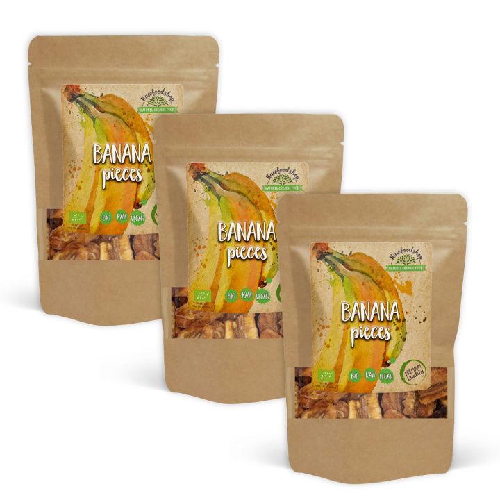 Bananer i biter ØKO 500g x 3 pakker i gruppen Råvarer & Drikke / Frukt og bær / Banan hos Rawfoodshop Scandinavia AB (RFRU500490E-SET3)