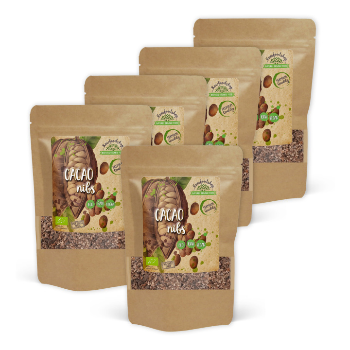 Kakaonibs RAW ØKO 500g x 5 pakker i gruppen Råvarer & Drikke / Baking / Kakaoprodukter hos Rawfoodshop Scandinavia AB (RKAK500405E-SET5)
