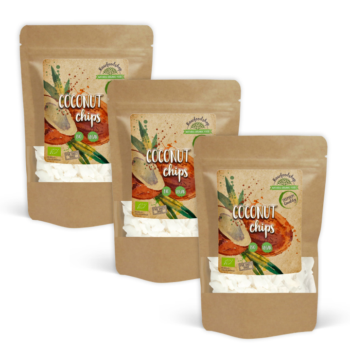 Kokosnøtt Chips Premium ØKO 200g x 3 pakker i gruppen Råvarer & Drikke / Nøtter / Kokosnøtt hos Rawfoodshop Scandinavia AB (RNOT200411E-SET3)