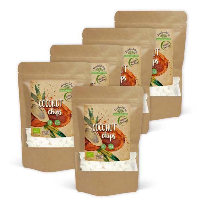 Kokosnøtt Chips Premium ØKO 200g x 5 pakker i gruppen Råvarer & Drikke / Nøtter / Kokosnøtt hos Rawfoodshop Scandinavia AB (RNOT200411E-SET5)