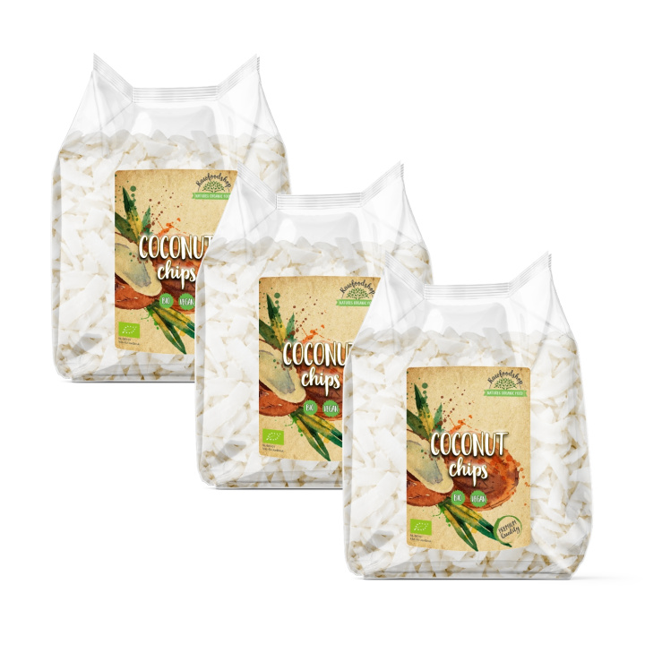 Kokosnøtt Chips Premium ØKO 400g x 3 pakker i gruppen Råvarer & Drikke / Nøtter / Kokosnøtt hos Rawfoodshop Scandinavia AB (RNOT200411E5-SET3)