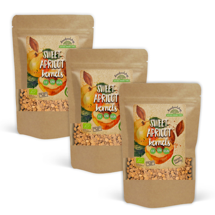 Aprikoskjerner Søte ØKO 500g x 3 pakker i gruppen Råvarer & Drikke / Nøtter / Aprikoskjerner hos Rawfoodshop Scandinavia AB (RNOT500303E-SET3)