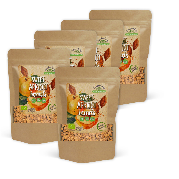 Aprikoskjerner Søte ØKO 500g x 5 pakker i gruppen Råvarer & Drikke / Nøtter / Aprikoskjerner hos Rawfoodshop Scandinavia AB (RNOT500303E-SET5)
